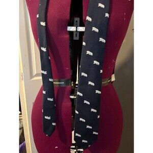 1970s 1980s PENN STATE UNIVERSITY NITTANY LIONS BLUE NECK TIE, PSU VINTAGE